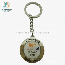 Nuevo diseño de aleación de fundición de impresión redonda epoxi Custom FedEx Keychain